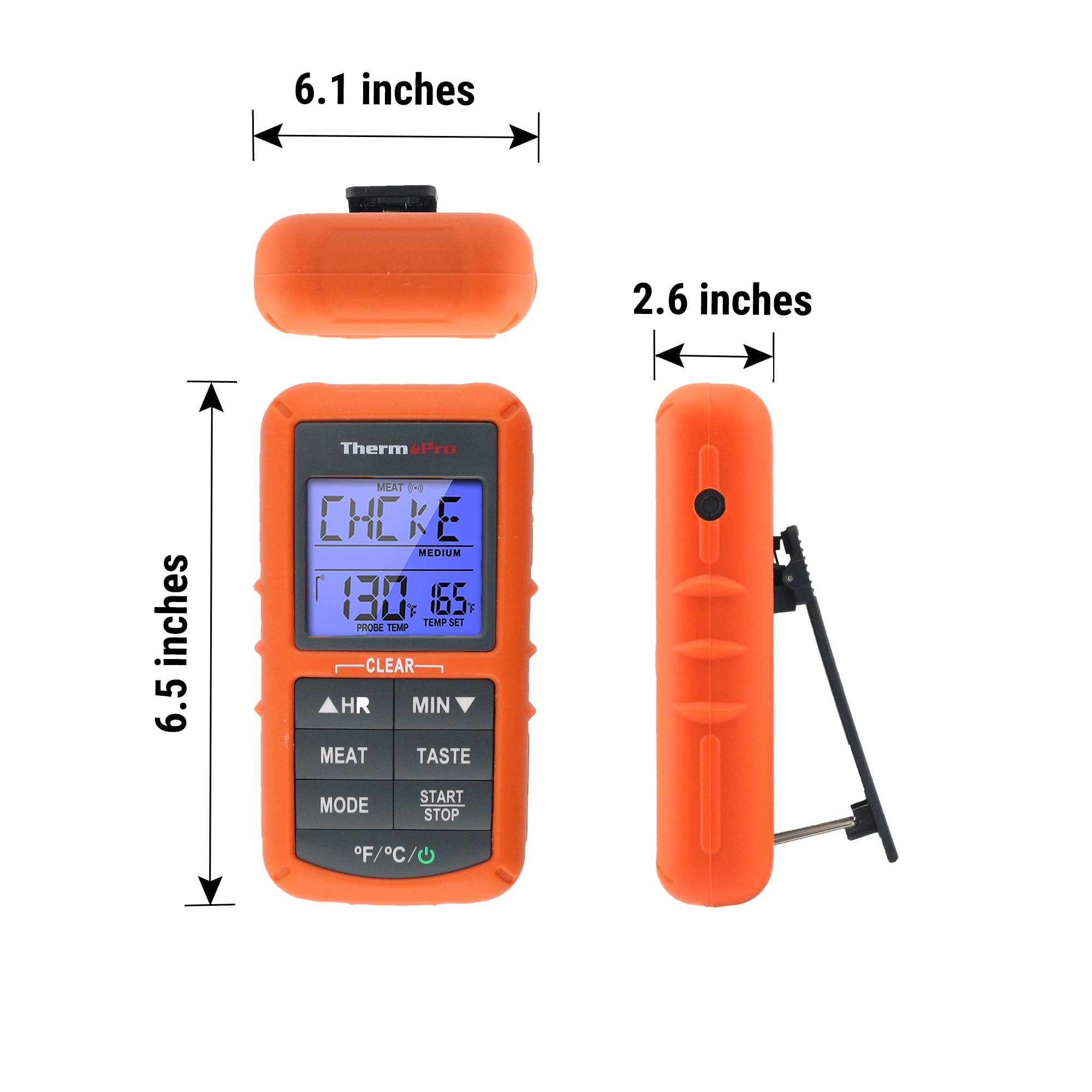 ThermoPro TP07SW Wireless Meat Thermometer for Cooking, Digital Grill Thermometer with Temperature Probe, Smart LCD Screen BBQ Thermometer for Grilling, Oven Safe Food Smoker Thermometer for Kitchen