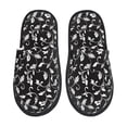 thumbnail image 1 of Balery Black White Leaves Pantuflas de Casa de Felpa Silenciosas con Diseño Estampado, Zapatillas Cómodas Antideslizantes de Algodón para Interior-Medium, 1 of 8