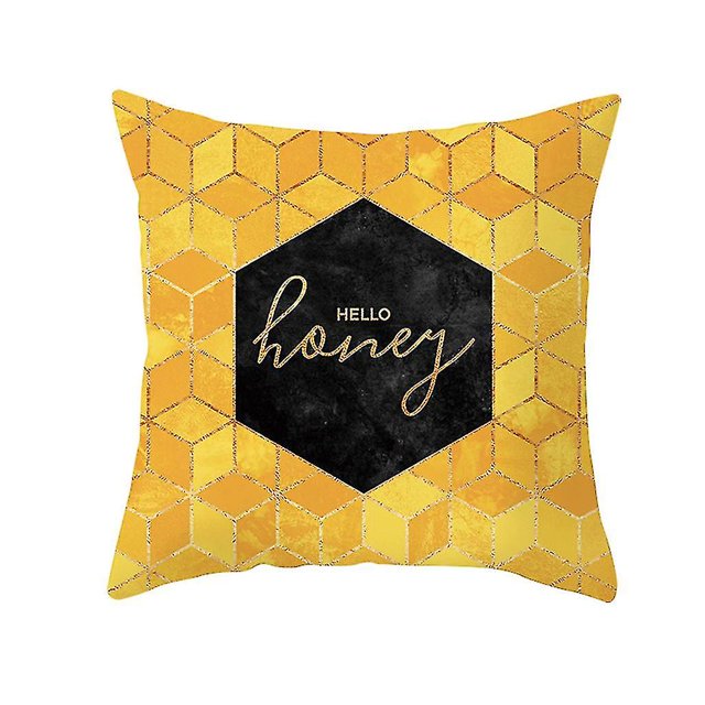 Funda de almohada de poliéster amarillo, funda de cojín para cintura para sofá y coche, decoración del hogar