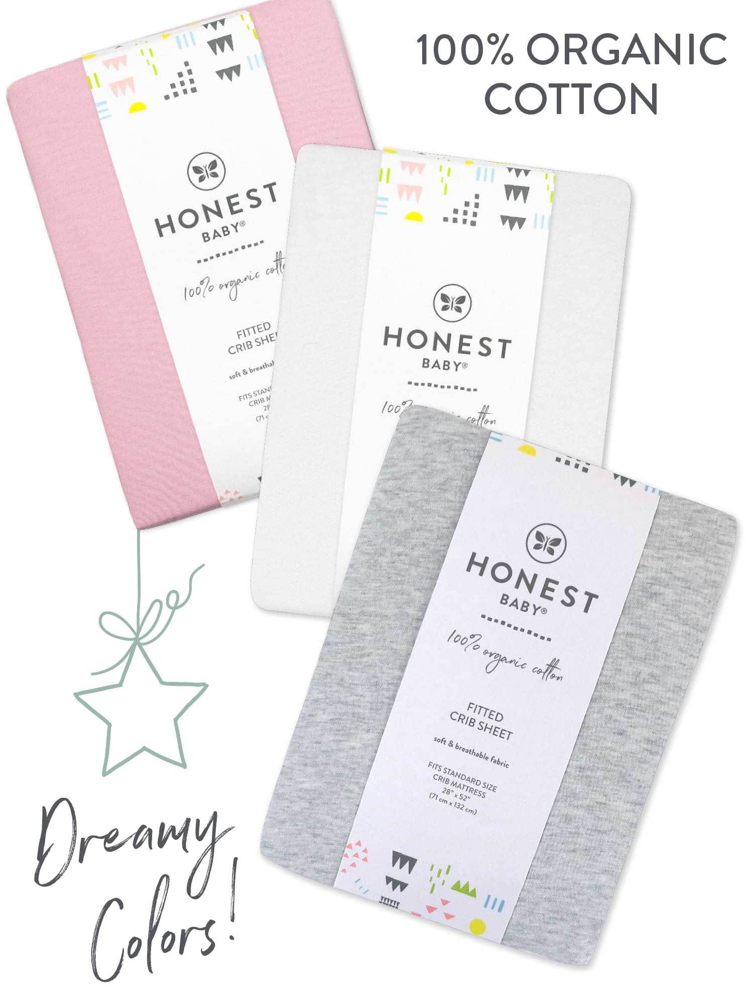 Honest Baby Clothing Organic Cotton Boy/Girl Fitted Crib Sheet