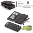 thumbnail image 6 of for iPhone 13 Pro Wallet Case,Multifunction Zipper Purse Wallet Case [Card Slots][Cash Pocket][Kickstand] Detachable Magnetic Back Phone Cover for iPhone 13 Pro 6.1 inch (Black), 6 of 9