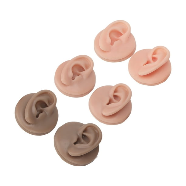 Silicone Ear Model,3 Pair Soft Silicone Ear Modelfor Piercing Practice