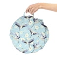 thumbnail image 2 of Bird Round Floor Cushion with Handle, Repetitive Free Flying Crane White Innocent Hand Drawn Flowers, Decorative Pillow for Living Room & Dorms, 18" Round, Pale Blue Pale Ceil Blue, by Ambesonne, 2 of 4