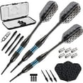 thumbnail image 1 of Viper Bobcat Adjustable Weight Soft Tip Darts with Storage/Travel Case: Black Coated Brass, Blue Rings, 16-18 Grams, 1 of 4