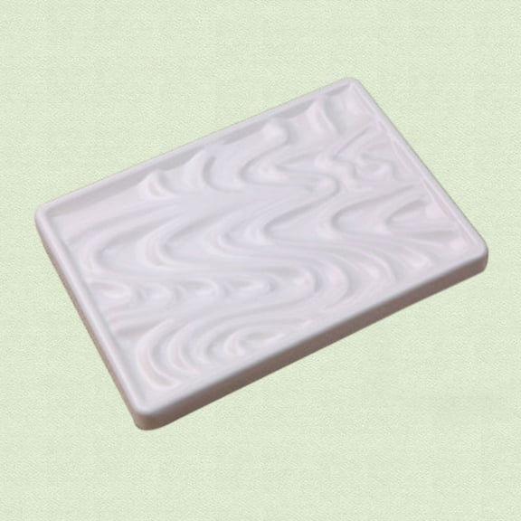 FUEENIRVA Wave Shaped Groove Watercolor Palette Artists White Easy to Clean Painting 1Pack