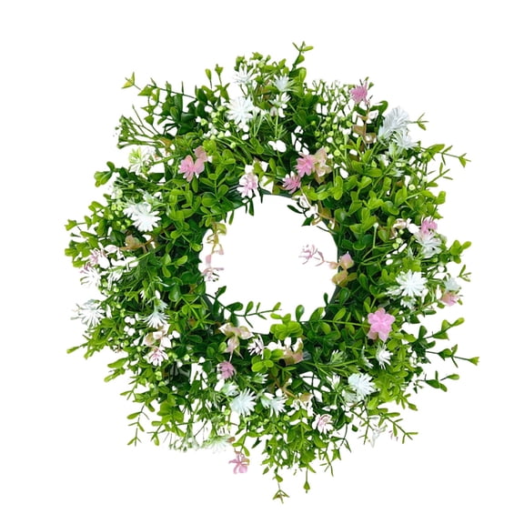 Artificial Wreath, Oimcto Spring and Summer Door Wreath, Colorful Front Door Decor, Indoor Outdoor Hanging Wreath for Wedding Decoration and All-Season Home Decor, Type A, 13 Inch