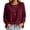 #01Deep Red, variant on Womens Crewneck Knit Sweater Solid Color Long Sleeve Loose Knitted Pullover Casual Fashion Outer Top Green L