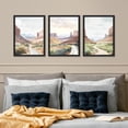 thumbnail image 3 of PixonSign Framed Canvas Print Wall Art Set - Desert Landscape Grand Canyon Joshua Tree Posters - Set of 3 Pastel Colorful Country/Farmhouse Wall Décor for Bedroom, Office - 12"x16" Black, 3 of 5