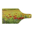 thumbnail image 2 of Flower Cutting Board, Colorful Field Poppies Bloom Flowers Lavender Farmland Hills Scenery, Decorative Tempered Glass Cutting and Serving Board, Wine Bottle Shape, Yellow Red Green, by Ambesonne, 2 of 5