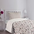 thumbnail image 5 of Ambesonne Geometric Quilted Bedspread Set 2 Pcs, Circlular Doodles, Twin Size, Grey Pale Pink White, 5 of 6