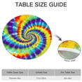 thumbnail image 6 of Colorful Rainbow Tie Dye Spiral Pattern Round Fitted Tablecloth with Elastic Edge,Dining Table Cover Waterproof,Outdoor Round Tablecloth for Camping,Dining,Indoor and Outdoor, 6 of 7