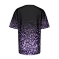 thumbnail image 5 of Bibifish Womens T-Shirts Casual Gradient Sequin Print Short Sleeve Tee Loose Fit Crew Neck T-Shirts Comfortable Festival Pullover Tops, 5 of 5