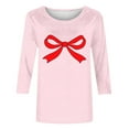 thumbnail image 6 of Dgankt Valentine's Day Shirts for Women Print Loose-Fit Crew Neck 3/4 Sleeve T-Shirt Pullover Womens Tops,Sizes S-3XL, 6 of 6
