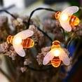 thumbnail image 1 of Guirnalda de luces solares de abeja para exteriores, luces LED de abeja, impermeables, para jardín, decoración navideña, color blanco cálido, 5 metros, 20 luces (doble), 1 of 7