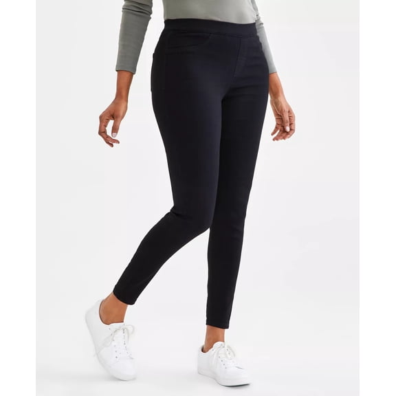 Style & Co DEEP BLACK Women's Mid-Rise Pull-on Jeggings, US 2X-Large
