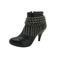 thumbnail image 6 of Women Dark Silver Metal Chain Boot Bracelet Shoe Web Fringe Charm Tassel, 6 of 11