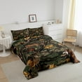 thumbnail image 2 of Army Green Camouflage Comforter Set Full 3d Bear Elk Deer Bedding Set,Reindeer Moose Grunge Tree Branch Quilt Vintage Plant Leaf Duvet Insert,Retro Camo Farmhouse Rustic Home Decor, 2 of 5
