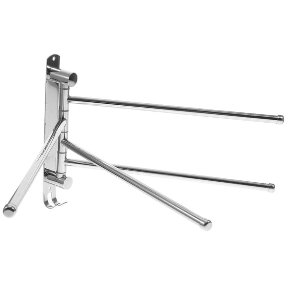 SEWCHICS Stainless Steel Towel Rack for Bathroom Wall with Four Swivel Rods and Hook Design