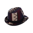 thumbnail image 3 of WITHMOONS Fedora Hat Aztec Pattern Trilby Short Brim with Band LD61347 (Black), 3 of 4