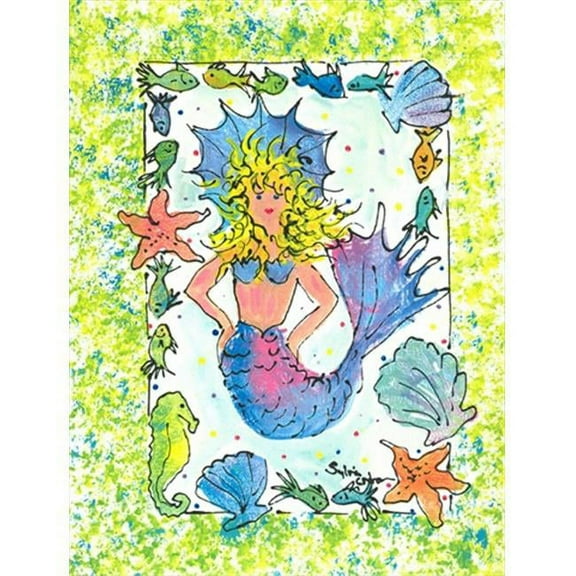 28 x 40 In. Mermaid Flag Canvas, House Size