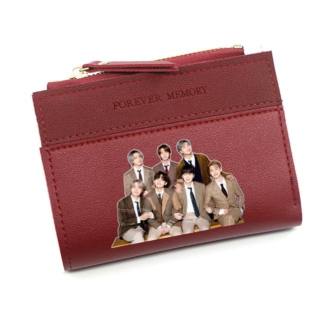 BTS Cartera Para Mujer Monedero BT21 Hombres Lindo Corta Tarjetero