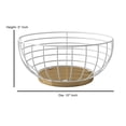 thumbnail image 2 of nu steel Metal Wire Fruit Basket Bowl For Kitchen,Living Room,Office - Large Decorative Centerpiece To Display Fruit, Vegetables, Household Items Or Use As A Gift Basket , white and gold color base, 2 of 4