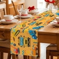 thumbnail image 5 of Orange Cartoon Truck Table Runner 90 Inches, Cute Engineering Vehicle Bed Runner Dresser Scarves Tabletop for Indoor Outdoor Parties/Ceremony/Banquet, 13" x 90", 5 of 9