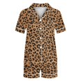 thumbnail image 5 of Simua Women's Summer Pajamas Sets Turndown Collar Print Short Sleeve Blouse and Shorts Loungewear, 5 of 5