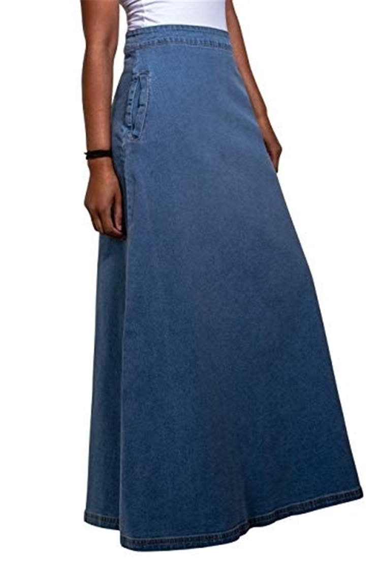 Women Fashion Maxi Jean Skirt Long Denim Skirt | Walmart Canada