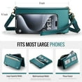 thumbnail image 4 of Dteck Wallets for Women,Luxury Leather Crossbody Wallet Bag Handbag Phone Pocket Zipper Purse Credit Card Holder Large Capacity Wristlet,Green, 4 of 8