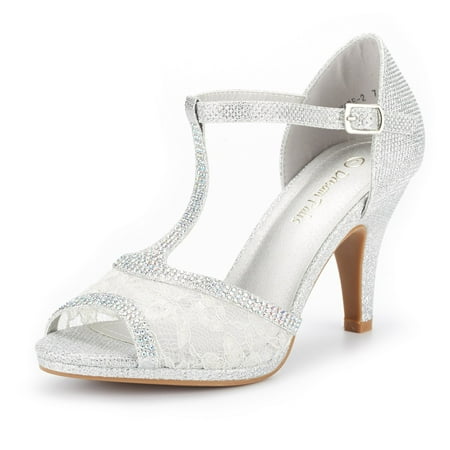 

Dream Pairs Women s Fashion Ankle Strap Stilettos Platform Dress Shoes Heel Sandals AMORE_2 SILVER Size 7.5