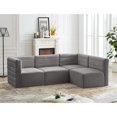 thumbnail image 2 of Meridian Furniture Quincy Grey Velvet Modular Sectional, 2 of 13