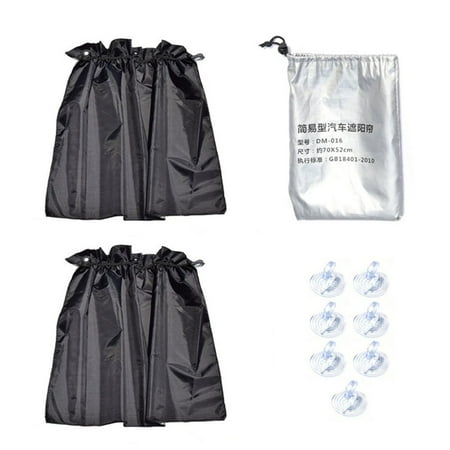 - 2 pcs Auto Side Window Curtain Universal With Sucker Cup 190T Polyester Taffeta Sunshade UV Protecting Car Suns Block Curtains