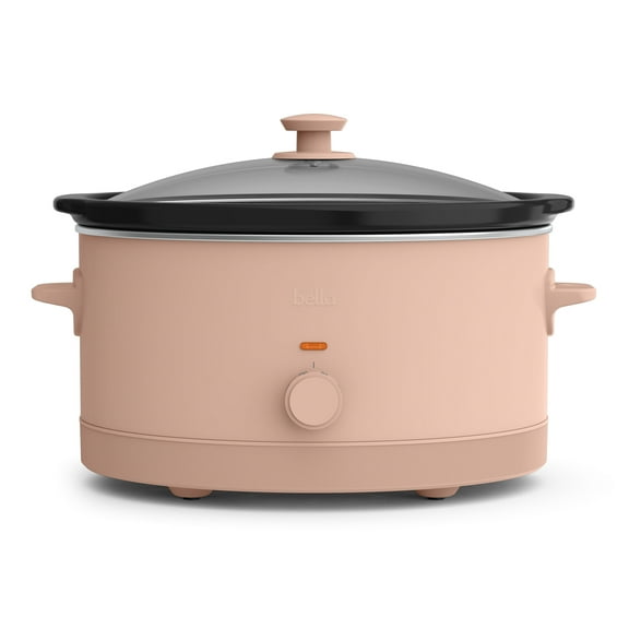 bella 6 Qt Manual Slow Cooker with 3 Temperature Settings, Ceramic Nonstick Coating, Dishwasher Safe Stoneware Pot & Tempered Glass Lid, Blossom