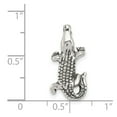 thumbnail image 3 of 925 Sterling Silver Solid Polished Hidden bail Oxidized Antiqued Alligator Pendant Necklace 24x10mm Wide Pendant for Wom, 3 of 3