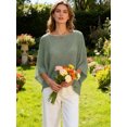 thumbnail image 4 of LMLYSoH Women's Mesh Knit Poncho Tops Fashion Solid Color Batwing Sleeve Boat Neck Cover Ups for Summer Daily Wear, 4 of 7