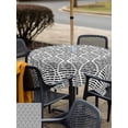 thumbnail image 5 of Outdoor Tablecloth with Umbrella Hole for Patio/Picnic/Party/Camping, Black White Waterproof Table Cloth Square Cover Washable, Modern Abstract Art Farmhouse (54"x 54"), 5 of 8
