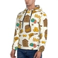 thumbnail image 3 of Honeii Honeycomb And Honey Pattern Mens Hoodies Men's Loose Sleeve Sweatshirt,Pullover Hooded Sweatshirt for Men,Essentials Hoodie-4X-Large, 3 of 7