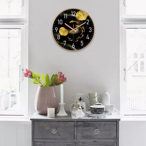Relojes de pared silenciosos de para sala de dormitorio decoracion de oficina relojes de pared de sin tictac que funcionan Negro Soledad Reloj de pared para sala de estar Walmart