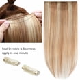 thumbnail image 3 of Benehair Clip In 100% Remy Real Hair Extensions Thick One Piece Hair Weft 3/4 Full Head Straight Highlight Blonde, 3 of 11
