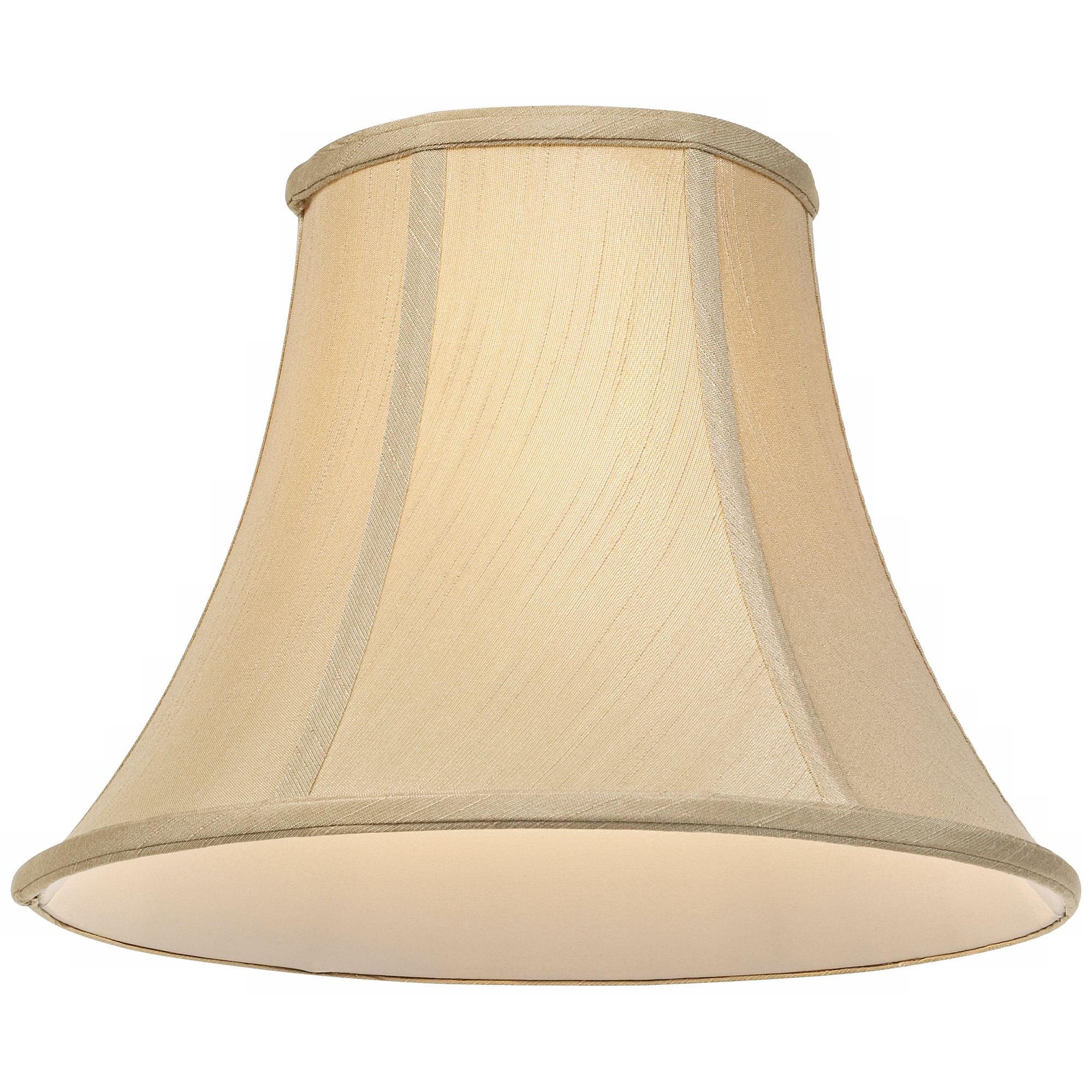 Imperial Shade Taupe Medium Bell Lamp Shade 7" Top x 14" Bottom x 11" Slant x 10.5" High (Spider) Replacement with Harp and Finial