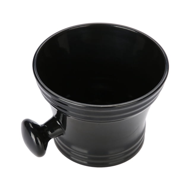 Cuenco de plástico para jabón de afeitar, espuma de afeitar, crema, cuenco de afeitar para hombres (negro)