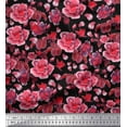 thumbnail image 1 of Soimoi Orange polyester Crepe Fabric Leaves & Floral Fabric Prints by Yard 52 Inch Wide, 1 of 1