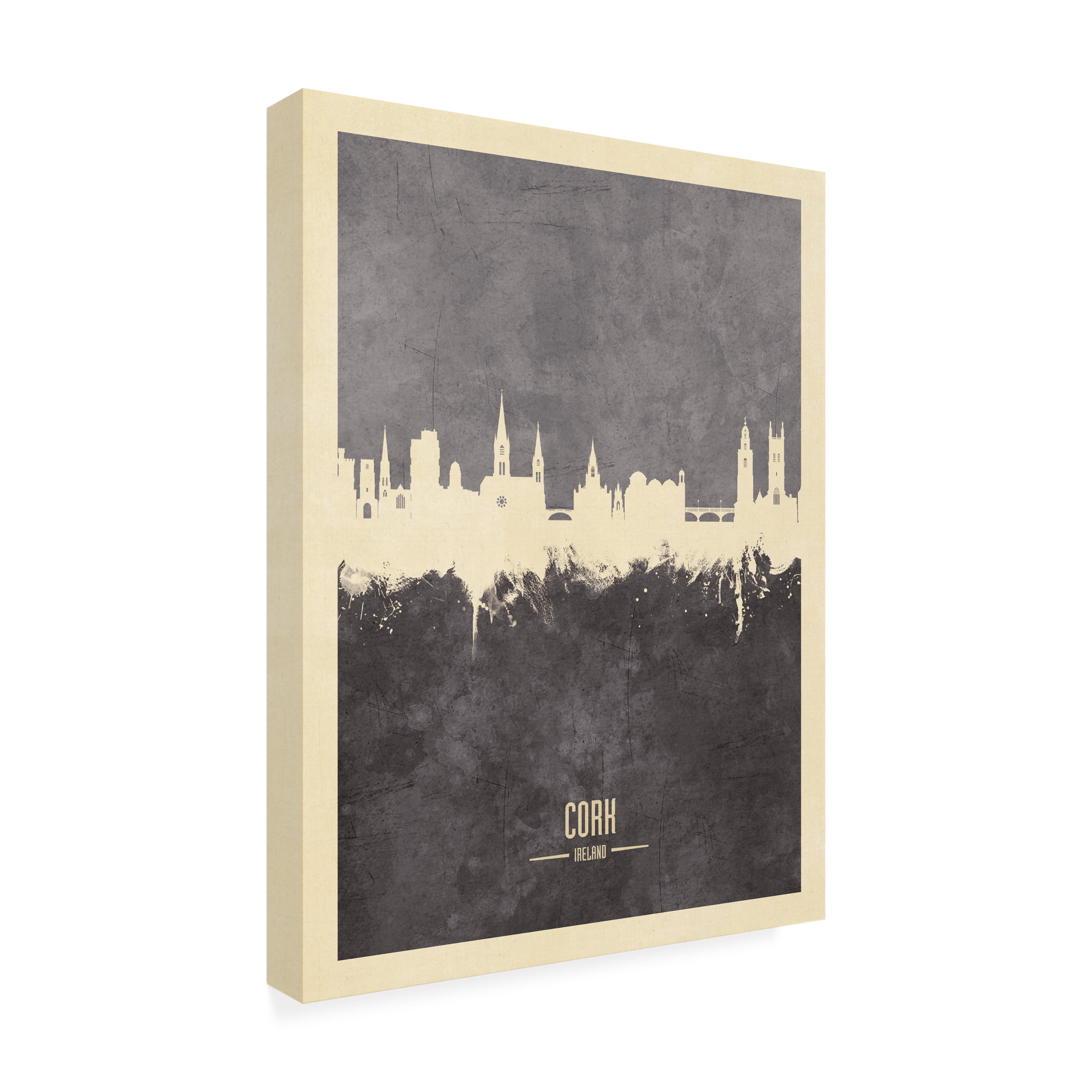 Michael Tompsett 'Cork Ireland Skyline Gray' Canvas Art