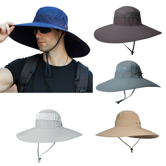 SPRING PARK Sun Hat for Men Summer UV Waterproof Boonie Hat for Fishing Hiking Garden Safari Beach