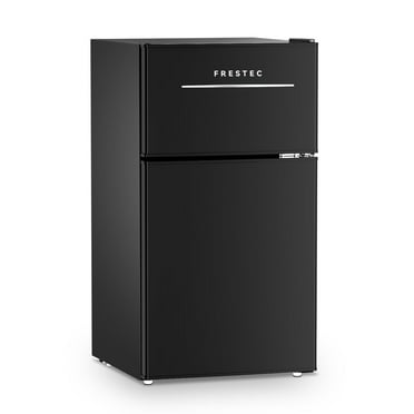 Frestec 3.2 Cu.Ft Compact Refrigerator, 2 Door, Black, Energy-Saving, Quiet, Mini Fridge