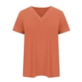 thumbnail image 5 of Besolor Summer Tunic Tops for Women V Neck Short Sleeve Plus Size Shirts Casual Solid Color Ladies Going out Tees, 5 of 6