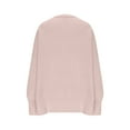 thumbnail image 5 of Womens Oversized Sweaters Casual Lantern Long Sleeve Crew Neck Knit Loose Fall 2025 Trendy Pullover Tops (XL, Pink), 5 of 7