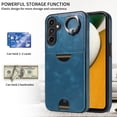 thumbnail image 4 of Case for Samsung Galaxy A25 5G Wallet with Credit Card Holder & Finger Ring Stand, PU Leather Slim Cover Shockproof Scratch Resistant Full Protection Case for Samsung Galaxy A25 5G, Blue, 4 of 11