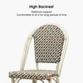 thumbnail image 3 of PURPLE LEAF Set of 2 French Outdoor Counter Height Bar Stool White Print Finish Back Rattan Patio Outdoor Counter Height Bar Chairs, Colorful, 3 of 7